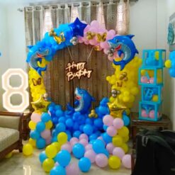 Baby Shark Theme Balloon Ring Decoration For Birthday In Bangalore