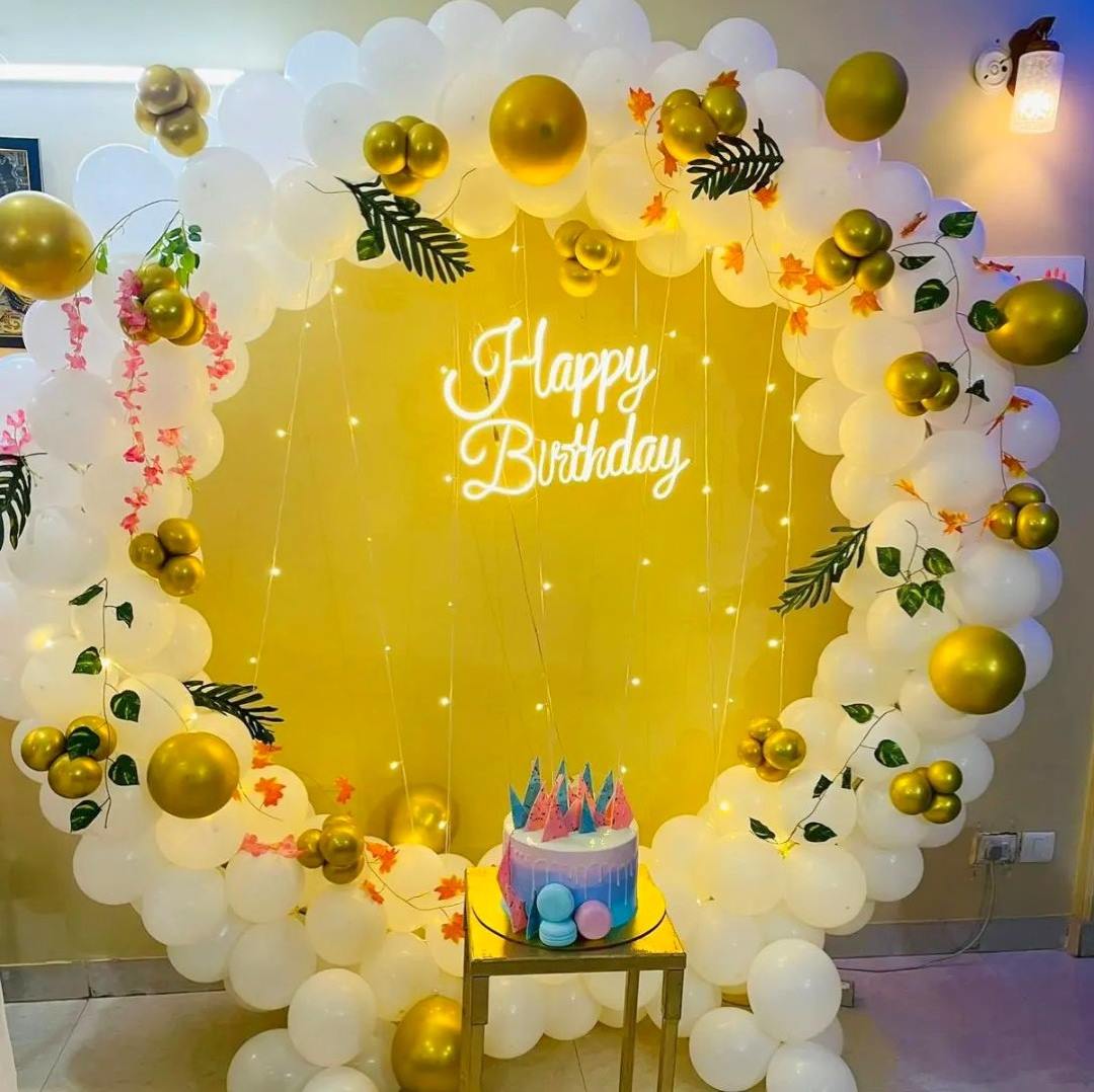 Balloons And Leaves Ring Decoration For Birthday In Bangalore