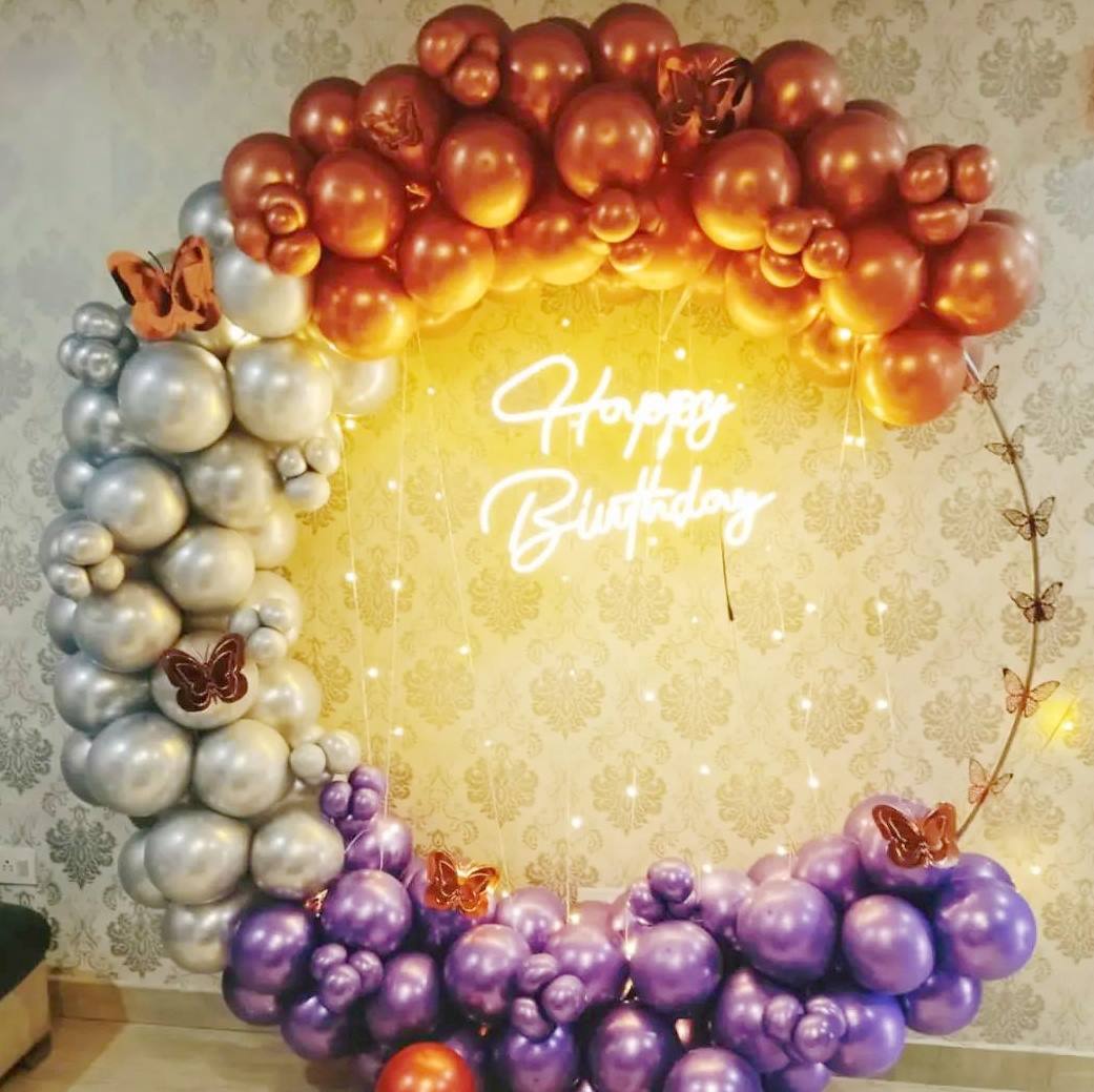 Butterfly Theme Balloon Ring Decorations For Birthday In Bangalore