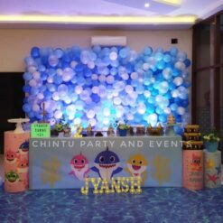 Baby Shark Theme Balloon Wall Decoration For Birthday In Bangalore
