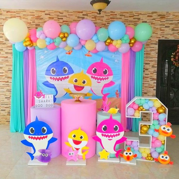 Baby Shark Themed Decoration For Birthday Party In Bangalore - Chintu ...