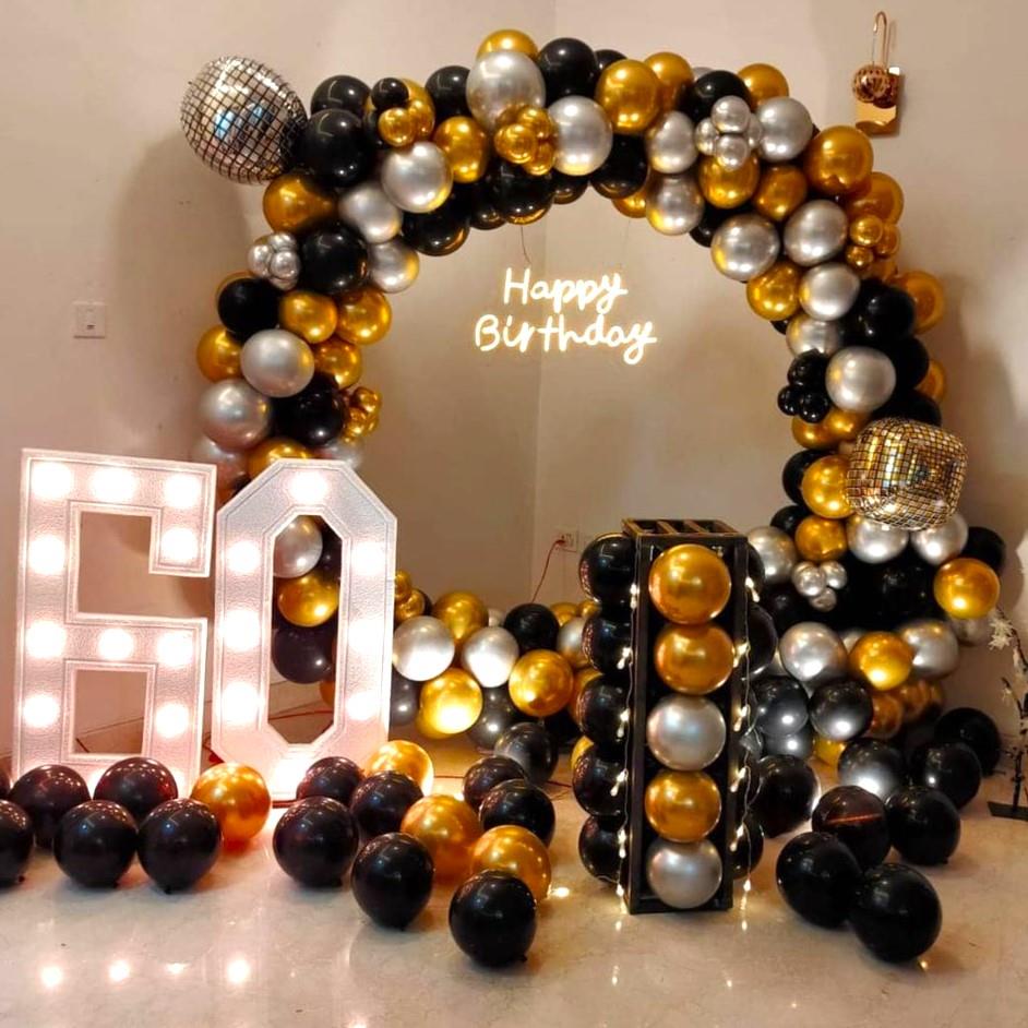 Balloon Ring Decoration For 60th Birthday In Bangalore - Chintu Party ...