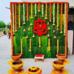 Banana Leaves & Flowers Decoration For Baby Shower in Bangalore