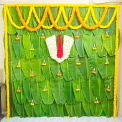 Banana Leaves & Marigold Flower Decorations For Baby Shower in Bangalore
