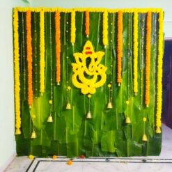 Banana Leaves & Marigold Flowers Decorations For Baby Shower in Bangalore