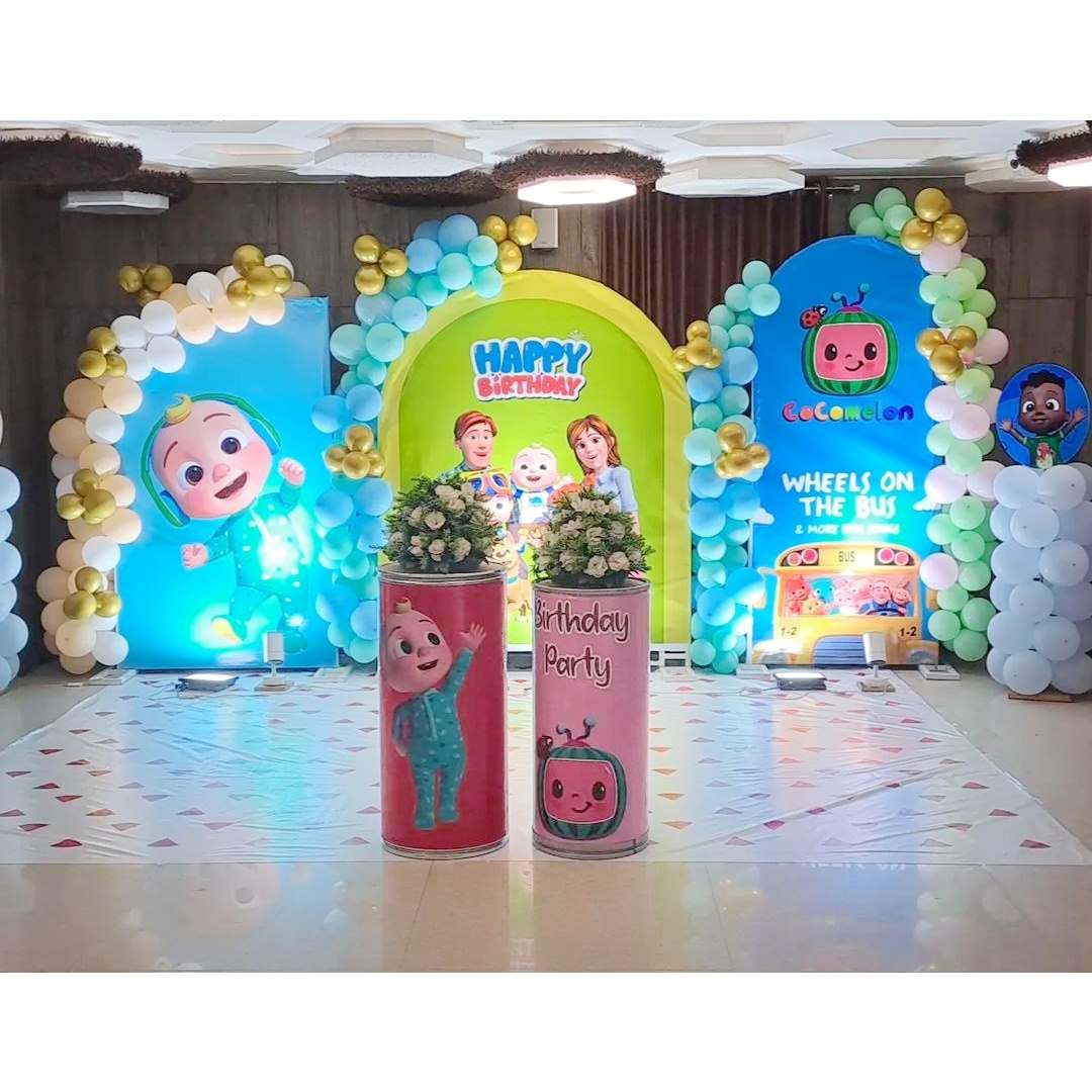 Cocomelon Themed Birthday Party Decoration In Bangalore - Chintu Party ...