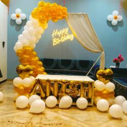 Hexagon Shape Balloon Frame Birthday Decoration In Bangalore