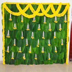 Marigold Flower & Banana Leaves Decoration For Baby Shower in Bangalore