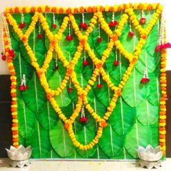 Marigold Flowers & Banana Leaves Decorations For Baby Shower in Bangalore