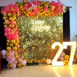 Shimmer Backdrop Decoration For 27th Birthday In Bangalore