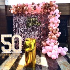 Shimmer Backdrop Decoration For 50th Birthday In Bangalore