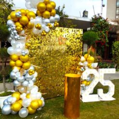 Shimmer Backdrop Decorations For 25th Anniversary In Bangalore