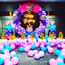 Unicorn Theme Balloon Ring Decoration In Bangalore
