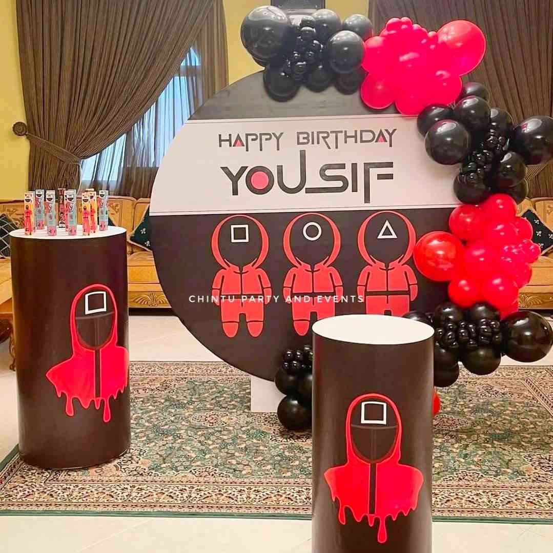 Squid Game Theme Birthday Party Decorations In Bangalore