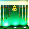 Green Backdrop And Flower Decorations For Baby Shower At Home in Bangalore
