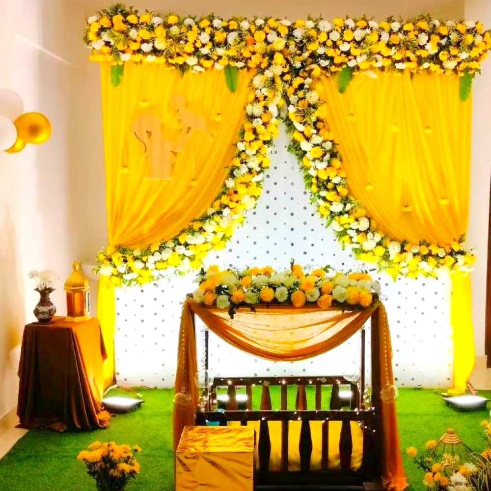 Naming Ceremony Flower Decorations At Home In Bangalore - Chintu Party 