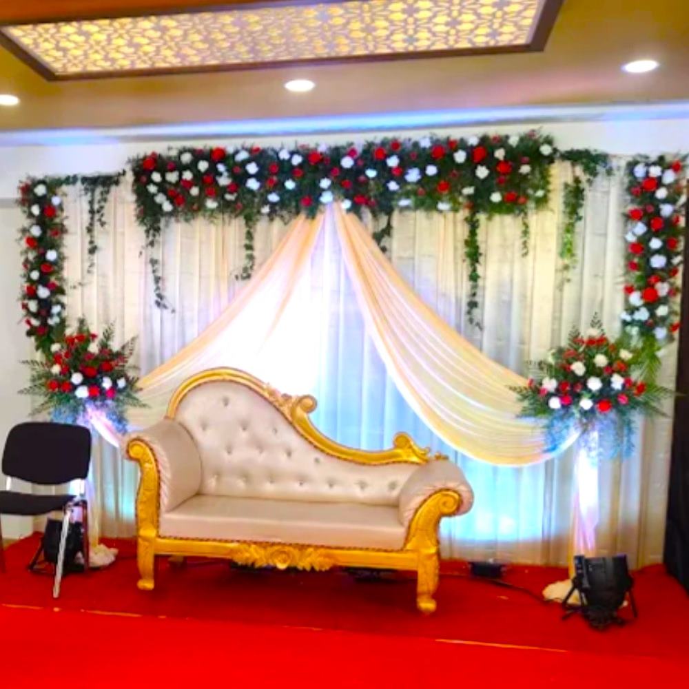 Simple Decoration With Flowers For Engagement Ceremony In Bangalore
