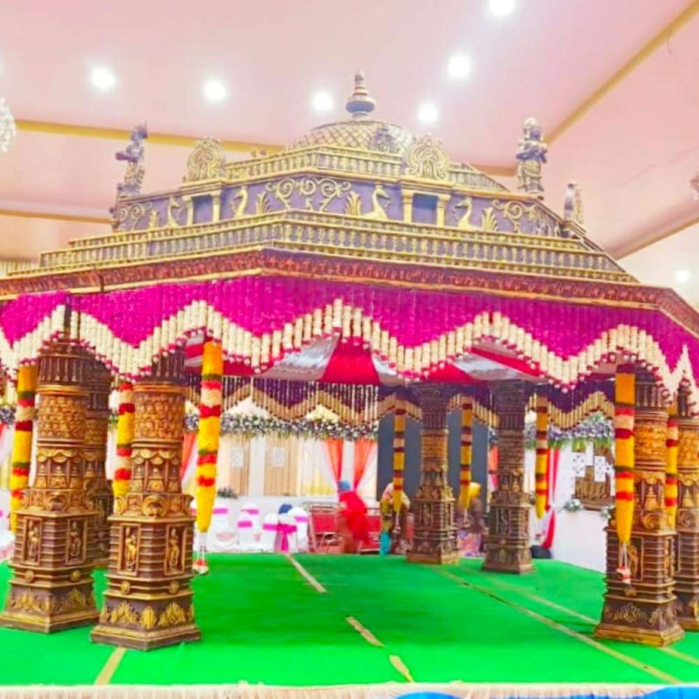 Flowers Decorations For Grand Antique Wedding Mandap In Bangalore