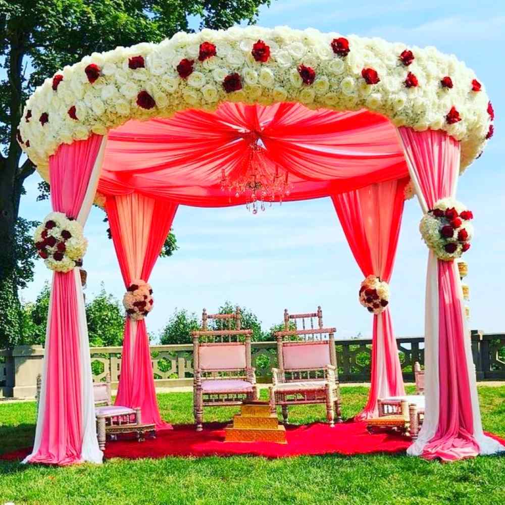 Flowers And Coconut Decoration For Wedding Mandap In Bangalore – Chintu  Party And Events