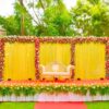 Stage Decorations With Flowers For Haldi Ceremony In Bangalore