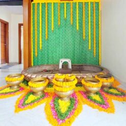 Traditional Style Flowers Decorations For Haldi Ceremony In Bangalore