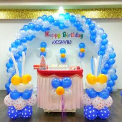 Blue And White Simple Balloon Decorations For Birthday In Bangalore