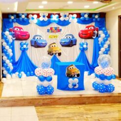 Cars Themed Birthday Curtain Decoration In Bangalore