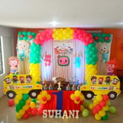 Cocomelon Theme 1st Birthday Curtain Decoration In Bangalore