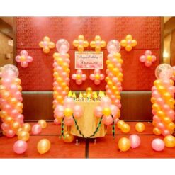 Gold And Pink Simple Balloon Decorations For Birthday In Bangalore