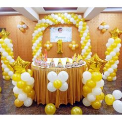 Gold And White Simple Balloon Decoration For Birthday In Bangalore