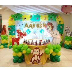 Jungle Theme Birthday Curtain Decoration In Bangalore