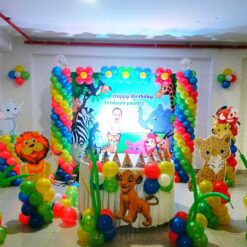 Jungle Themed Birthday Backdrop Decorations In Bangalore