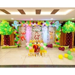 Jungle Themed Birthday Curtain Decorations In Bangalore