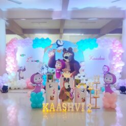 Masha And The Bear Theme Birthday Decorations In Bangalore