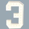 Number 3 LED Marquee Light For Rent In Bangalore