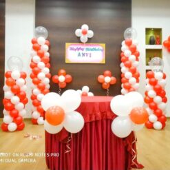 Red And White Simple Balloon Decorations For Birthday In Bangalore