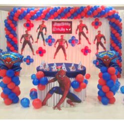 Spiderman Themed Curtain Decorations For Birthday In Bangalore