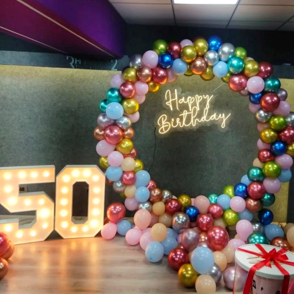 Balloon Ring Decorations For 50th Birthday Party