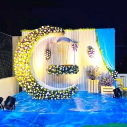 Cradle And Flowers Decorations For Naming Ceremony