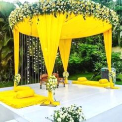 Round Wedding Mandap Flower Decorations