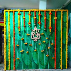 Banana Leaves And Flowers Decoration For Baby Shower