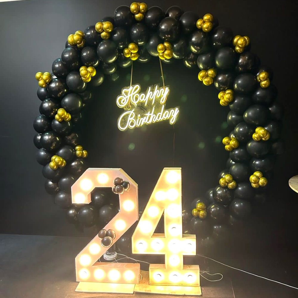 Balloon Ring Decoration For 24th Birthday At Home