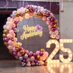 Balloon Ring Decoration For 25th Anniversary