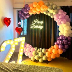 Balloon Ring Decoration For 27th Birthday At Home
