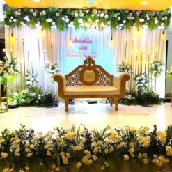 Lights And Flowers Decorations For Wedding Reception