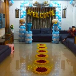Baby Welcome Decoration With Flowers And Balloons