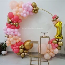 Balloon Ring Decorations At Home For 1st Birthday