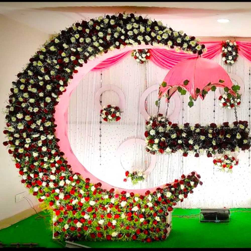 Naming Ceremony Cradle Flowers Decoration At Home
