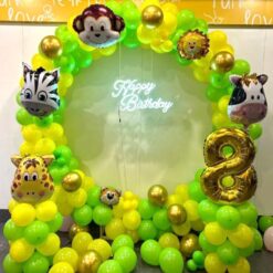 Jungle Theme Balloon Ring Decorations In Bangalore