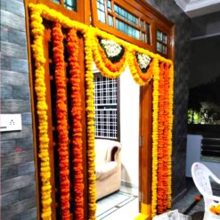 Marigold Flowers Door Decoration For Housewarming
